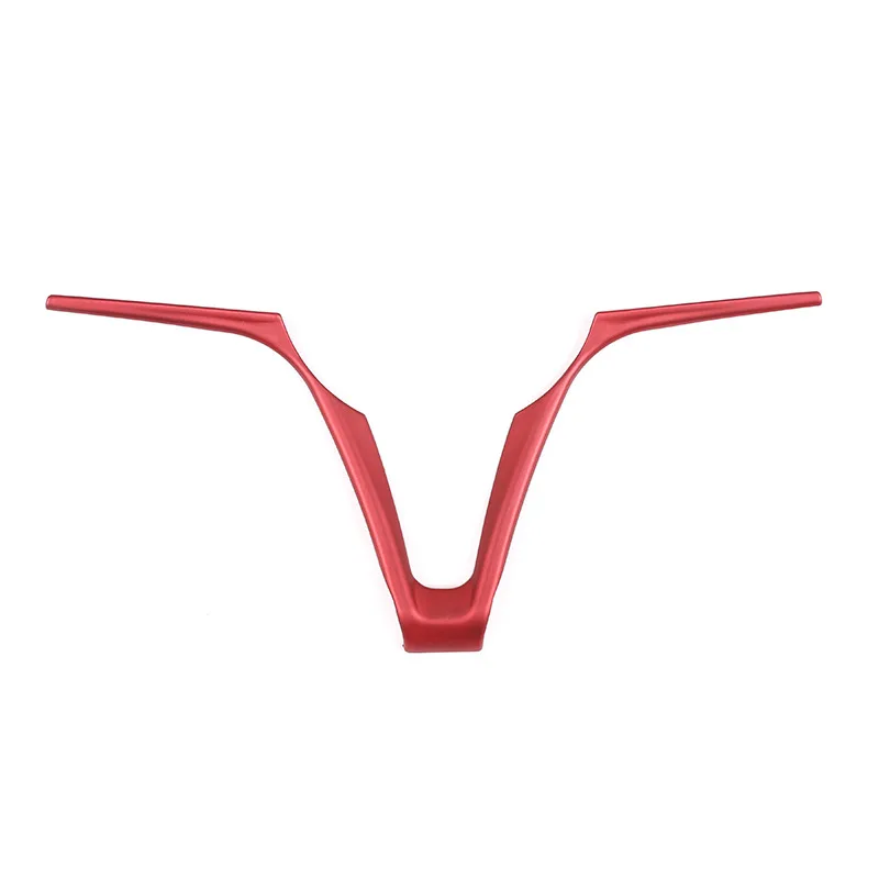 Red Carbon Fiber Style ABS Car Steering Wheel V Shape Decoration Frame Trim For Alfa Romeo Stelvio Giulia