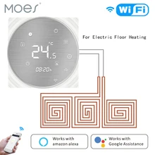 WiFi умный термостат Электрический напольный нагрев Smart Life/Tuya приложение дистанционное управление 16A работает с Alexa Google Home