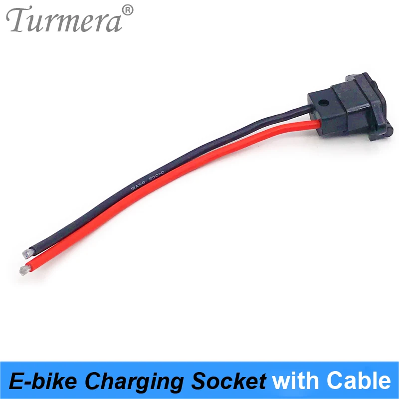 

E-bike Battery Connector Plug Universal Three Vertical Charging Socket with 12AWG Cable for 36V 48V Electric Vehicle Turmera 10