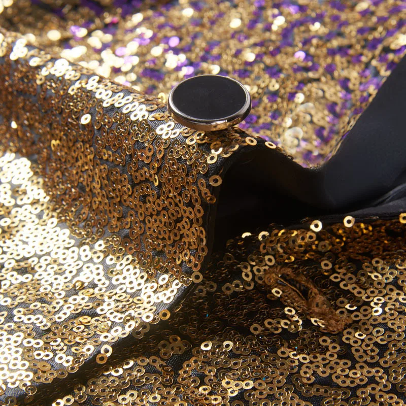 PYJTRL Men Fashion Gradual Change Color Sequins Suit Jacket