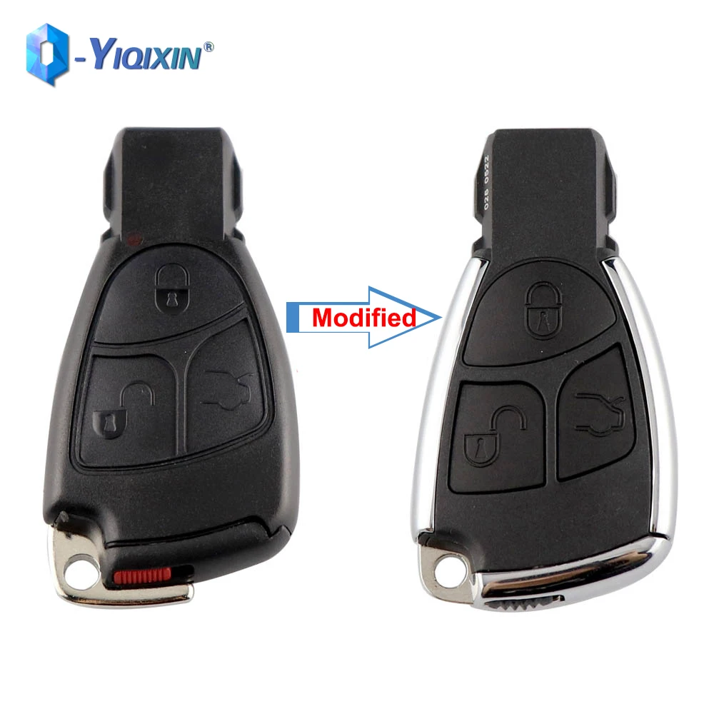 YIQIXIN Modified Car Fob Replacement Remote Key Shell 3 Buttons For Mercedes For Benz C B E Class W203 W211 W204 YU BN CLS CLK yiqixin keyless go fob case cover for mercedes benz cls clk c b e class w203 w211 w204 yu bn 2 3 4 buttons remote car key shell