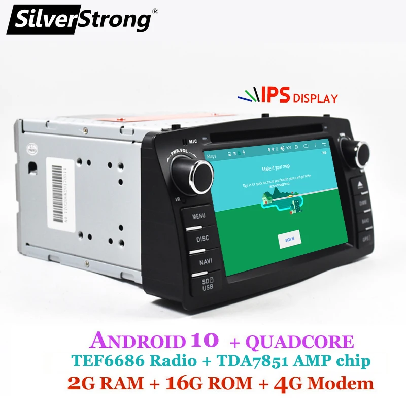 SilverStrong Android10 автомобиль 2Din 4G для Toyota Corolla E120 универсальный для TOYOTA авто радио Автомобильный плеер