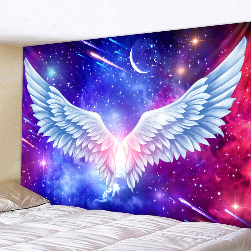 

Starry universe wings background Tapestry Indian Mandala Tapestry Wall Hanging Tapestries Boho Bedroom Wall Rug Couch Blanket