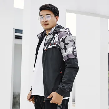 

Men's plus Size Casual Jacket Men's New Spring and Autumn Stitching Coat plus Fat Coat