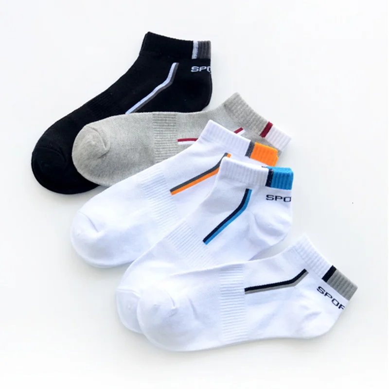 MUXNSARYU 5 Pairs/lot Men Socks Stretchy Shaping Teenagers Short Sock Suit for All Season Non-slip Durable Male Socks Hosiery