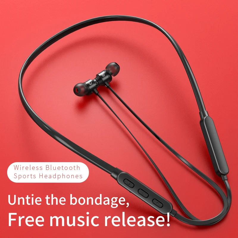 

M9 Red Hanging Neck Bluetooth Stereo Headset In-ear Earphone Sports Neck Hanging Running for All Smart Phone
