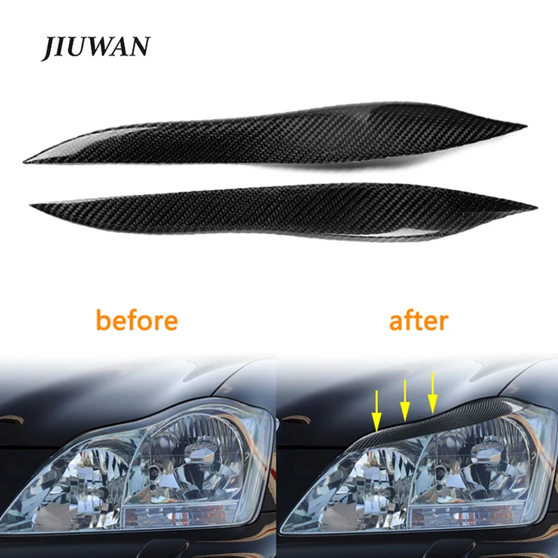 

2 Pcs Real Carbon Fiber Anti-rust & Durable Headlight Eyebrow Eyelids Trim Cover Fit for Toyota Crown 2005 2006 2007 2008 2009