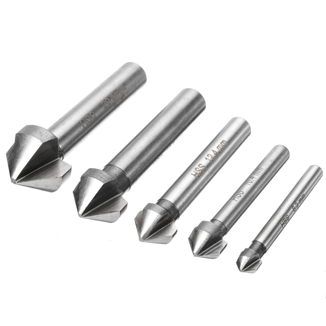 Hole Diameter: 6.3mm Drill Bits 6.3/8.3/10.4/12.4/16.5/20.5mm Woodworking Tool 90 Degrees HSS Countersink Drill Bit Chamfer Drills Hole Diameter: 6.3mm Drill Bits 6.3/8.3/10.4/12.4/16.5/20.5mm Woodworking Tool 90 Degrees HSS Countersink Drill Bit Chamfer Drills
