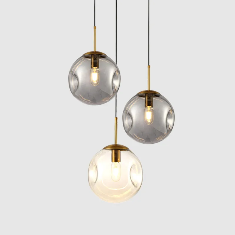

Nordic Pendant Light Minimalist Glass Ball hanglamp Lighting Creative Living Room globe round Luminaria Dining Room pendant Lamp