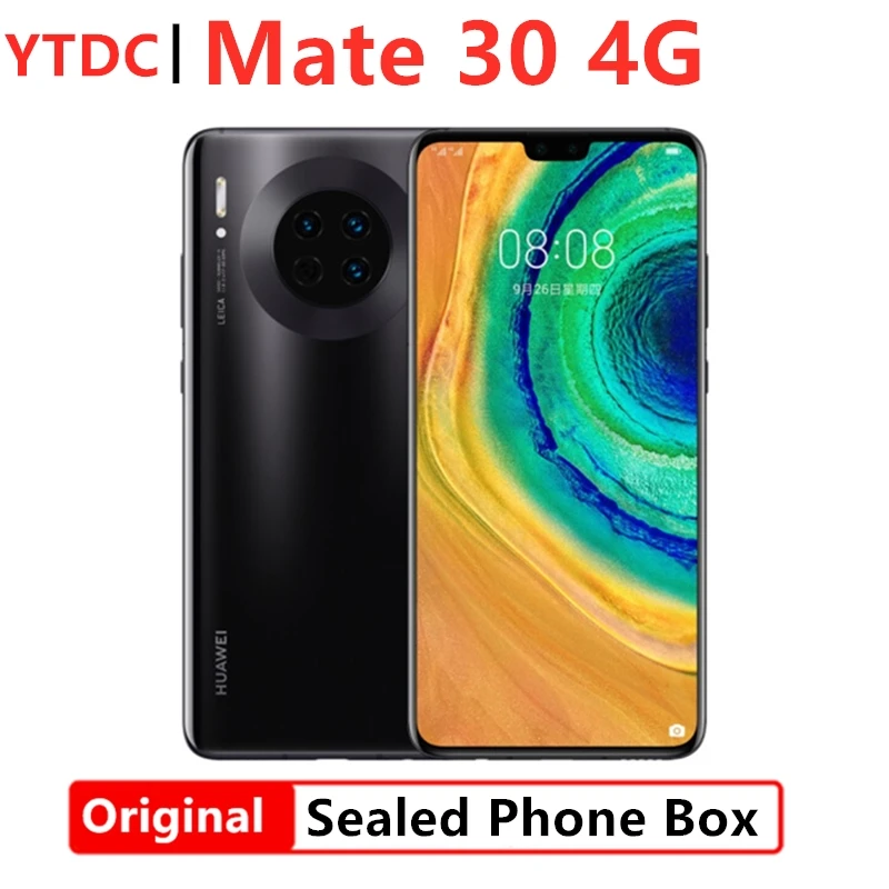 Оригинальный сотовый телефон Huawei Mate 30 4G 6 ГБ ОЗУ 128 Гб ПЗУ Восьмиядерный процессор