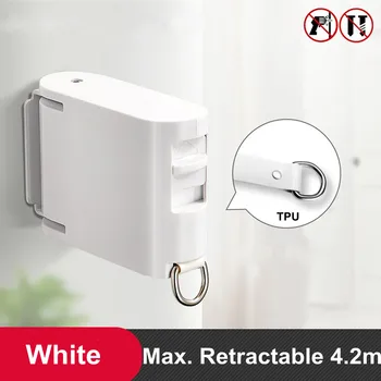 

Indoor Outdoor Retractable Laundry Clothesline Wall Hanging Folding Stretch Washing Clothesline Shrinking Balcony Stealth Line