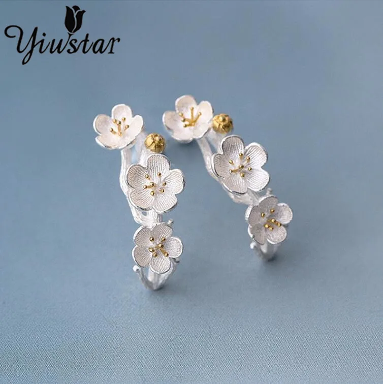 Yiustar Новинка модный Спиннер женские кольца с цветком лотоса для женщин ювелирные