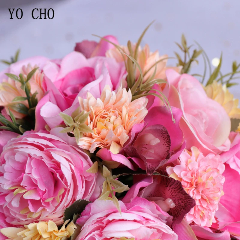 Bridal Flower Bouquet Wedding Supplies Artificial Silk Rose Peony Flower Wedding Bouquet Dahlia Orchid Quality Bouquets artificial orchid flower,wedding bouquets,artificial rose flowers