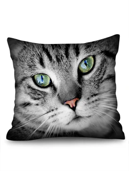 

Cute animal pillowcase cat pattern pillowcase digital printing pillowcase home office home sofa short plush pillowcase