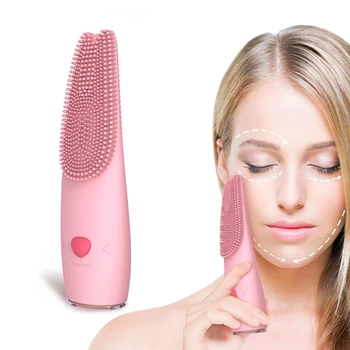 

Electric Ultrasonic Vibration Heating Facial Cleansing Brush Skin Deep Cleansing Pore Blackheads Remover Facial Massager