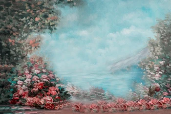 

Flowers oil painting style photography backdrops text photo backdrop photographic background photocall party decorations 1142