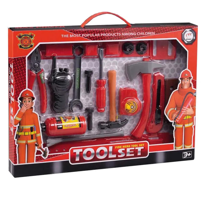 

Fireman Sam Toolbox Children's Toys Baby Fire Fighter House Tools 911 Fire Hero Cartoon Simulation Kids Boys Girls Present gift
