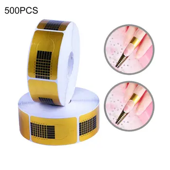 

500 PCS Gold Nails Gel Extension Sticker Guide Nail Art Acrylic Nail Forms Form Acrylic Tip Gel Extension Sticker