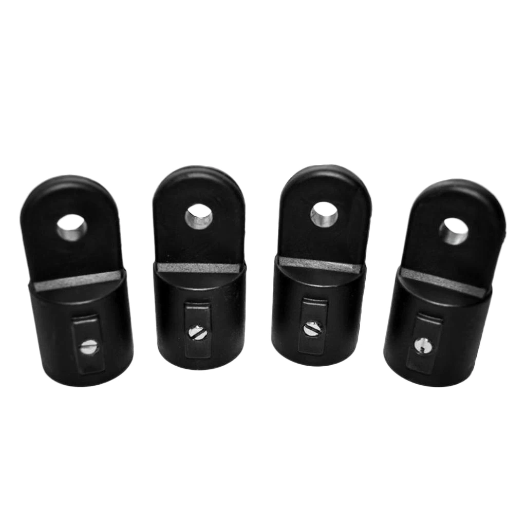 16 Pieces / Set Black Nylon Marine Boat Deck Hinge Jaw Slide Eye End Fitting Hardware Fits 22mm/7/8'' Pipe/Tube