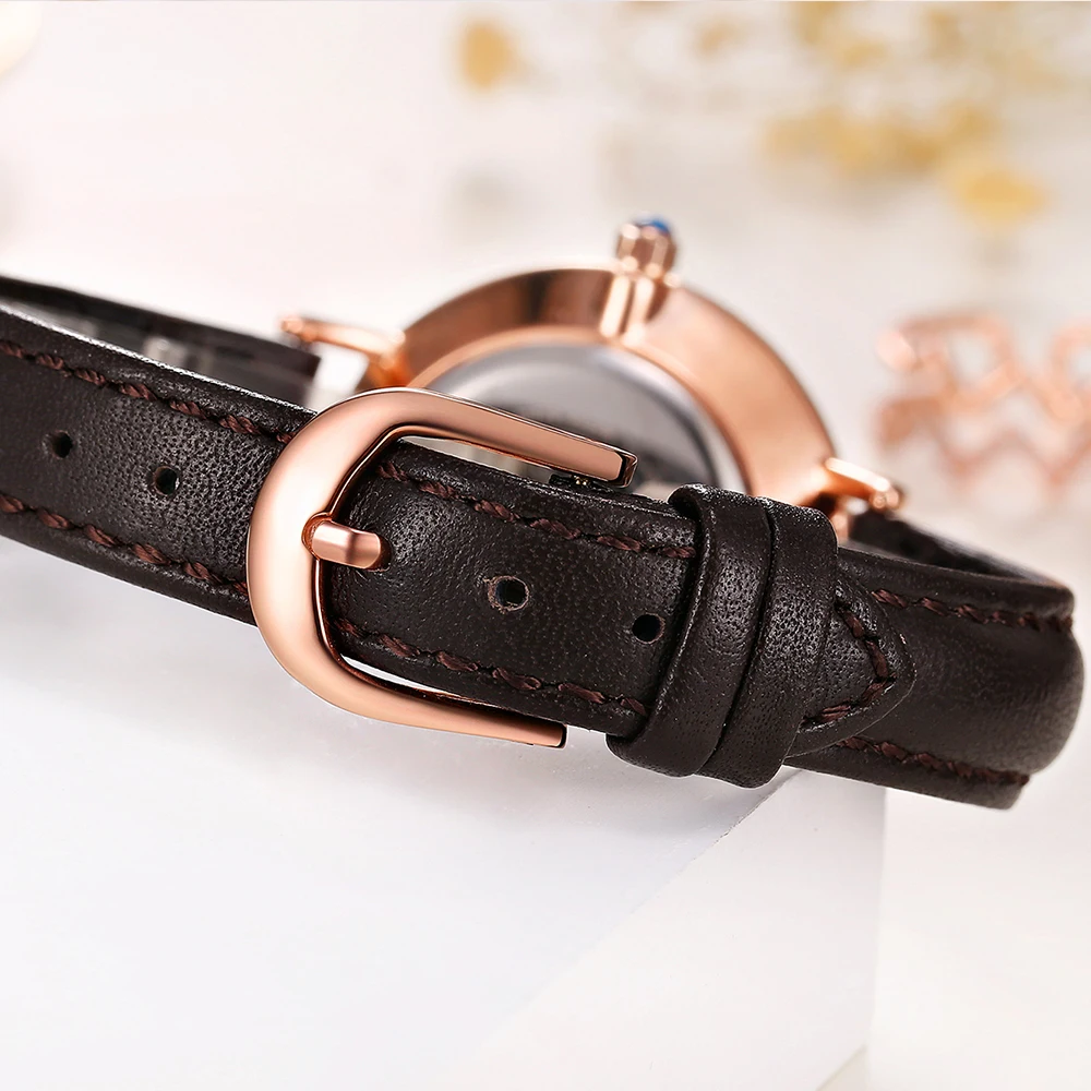 OUBAOER Brand Luxury Women's Quartz Watches Fashion Modern Quartz Watches Leather Strap Women's Watches Women's Accessories