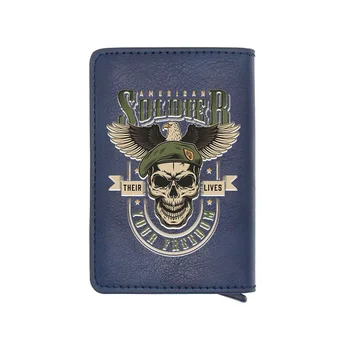 

American Soldier Their Lives Your Freedom Digital Printing Credit Card Holder Wallet Charm Men Women Leather Short Purse