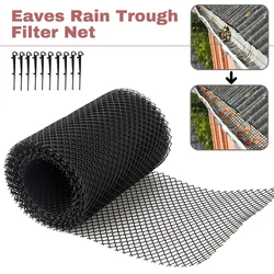 Gutter Guard With Stakes Stops Leaves Anti Clogging Mesh Cover Balcony Easy Install Flexible Drain Reduce Overflow Cleaning Tool