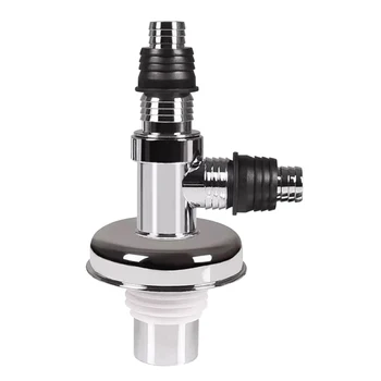 

Easy Install Water Drain Laundry Adapter Chrome Plated Pipe Washing Machine Connector Kitchen Hose Splitter Fittings Bathroom