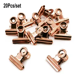 Pinces rondes en métal, 20 pièces/ensemble, 21mm x 23mm, Clip bouledogue, Clip de papeterie pour étiquettes, sacs, Documents de bureau 