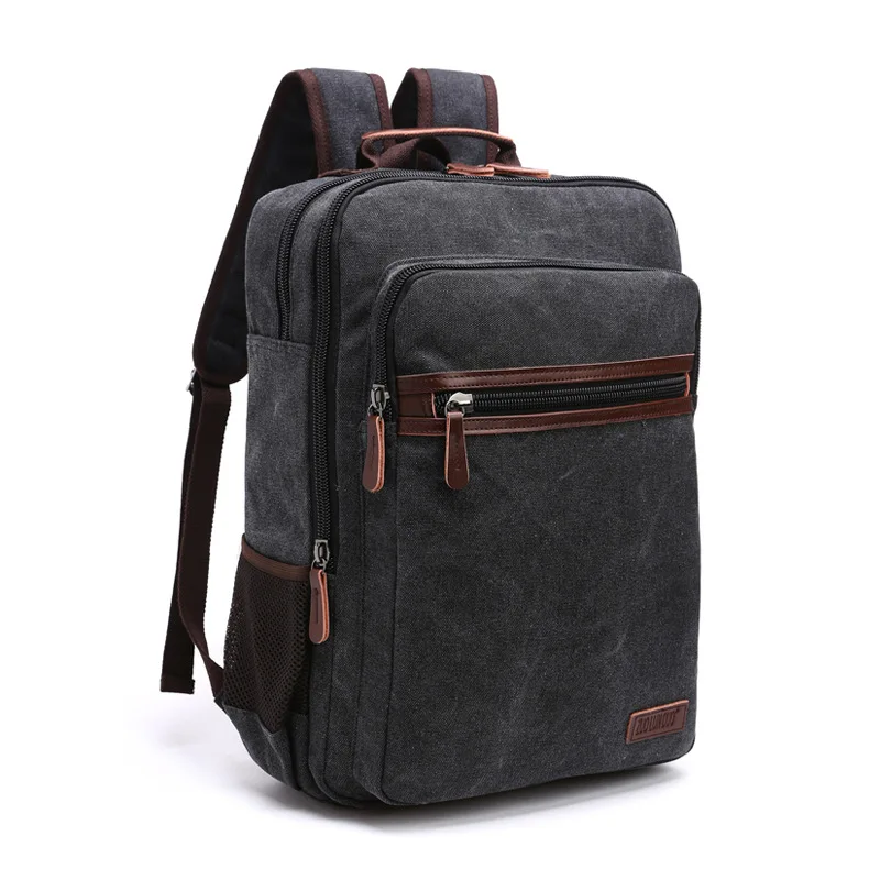Vintage Canvas Backpack Men Large Capacity Travel Shoulder Bag school bags for teenagers Male notebook Laptop Backpack for men 2