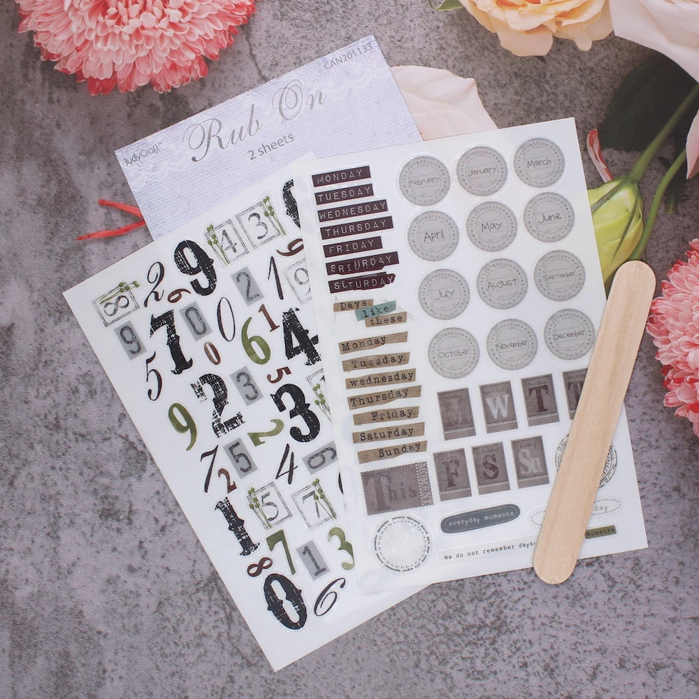 KSCRAFT Rub On Sticker Scrapbooking Junk Journal Crafts Transfer Stickers DIY Photo Albums