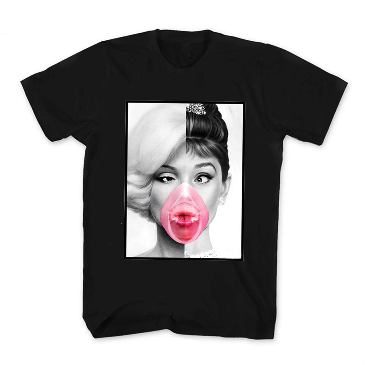 

Creative Design Marilyn Monroe X Audrey Hepburn Funny Humor T-Shirt. Summer Cotton Short Sleeve O-Neck Mens T Shirt New S-3XL