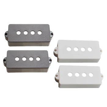 

2 Pieces Plastic 4-String Electric Bass Open Pickup Covers Shells for PB Bass Parts