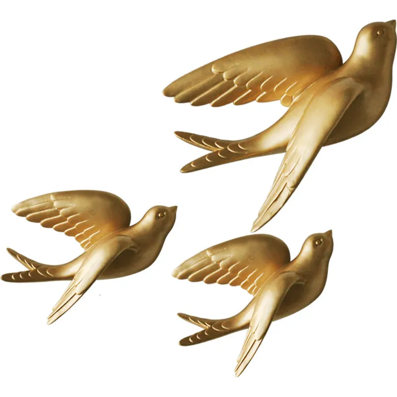 

European Wall Hanging Resin Birds Decoration Crafts Sofa Home TV Background 3D Stereo Wall Sticker Mural Bird Ornaments Decor