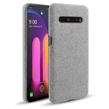 LG V60 ThinQ 5G 용 천 케이스, 슬림 레트로 천 하드 폰 커버, LG V60 ThinQ 5G LM-V600 6.8 인치