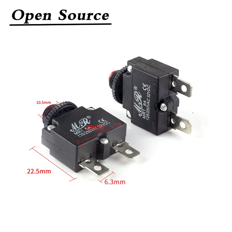 5Pcs Circuit Breaker Overload Protector Switch Fuse 2A 3A 5A 6A 7A 8A 10A 15A 20A circuit breaker