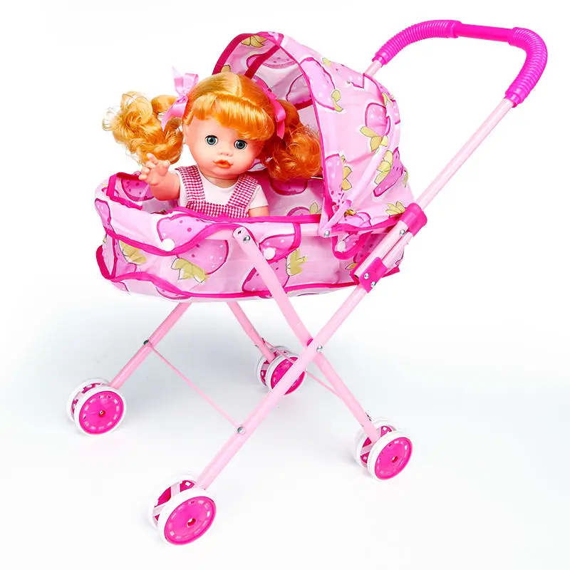 

Big Wheel Baby Stroller Simulation Play Toy Girl Kids Children Pretend Play Furniture Toys Baby Doll Stroller Pram Pushchair