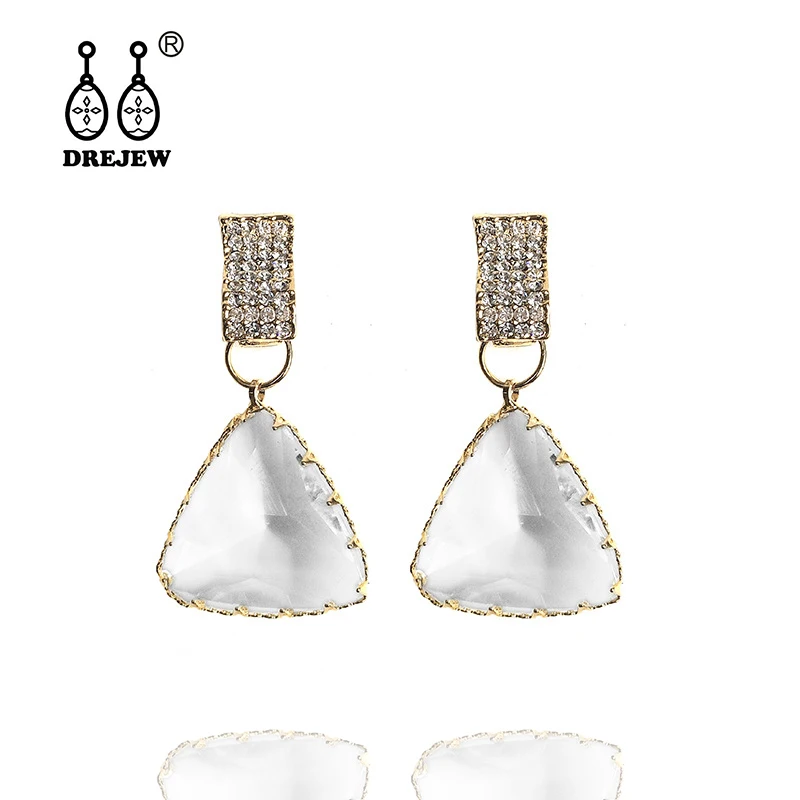 

DREJEW Small Triangle Geometric Rhinestone Statement Earrings 2019 Alloy Crystal Drop Earrings for Women Fashion Jewelry HE457