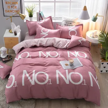 

4-piece bedding set Quilt Cover Bed sheet Pillowcase Full-Size 1.5m 1.8m 2m Plaid Bear No.1 Rainforest print 4pcs bedding set