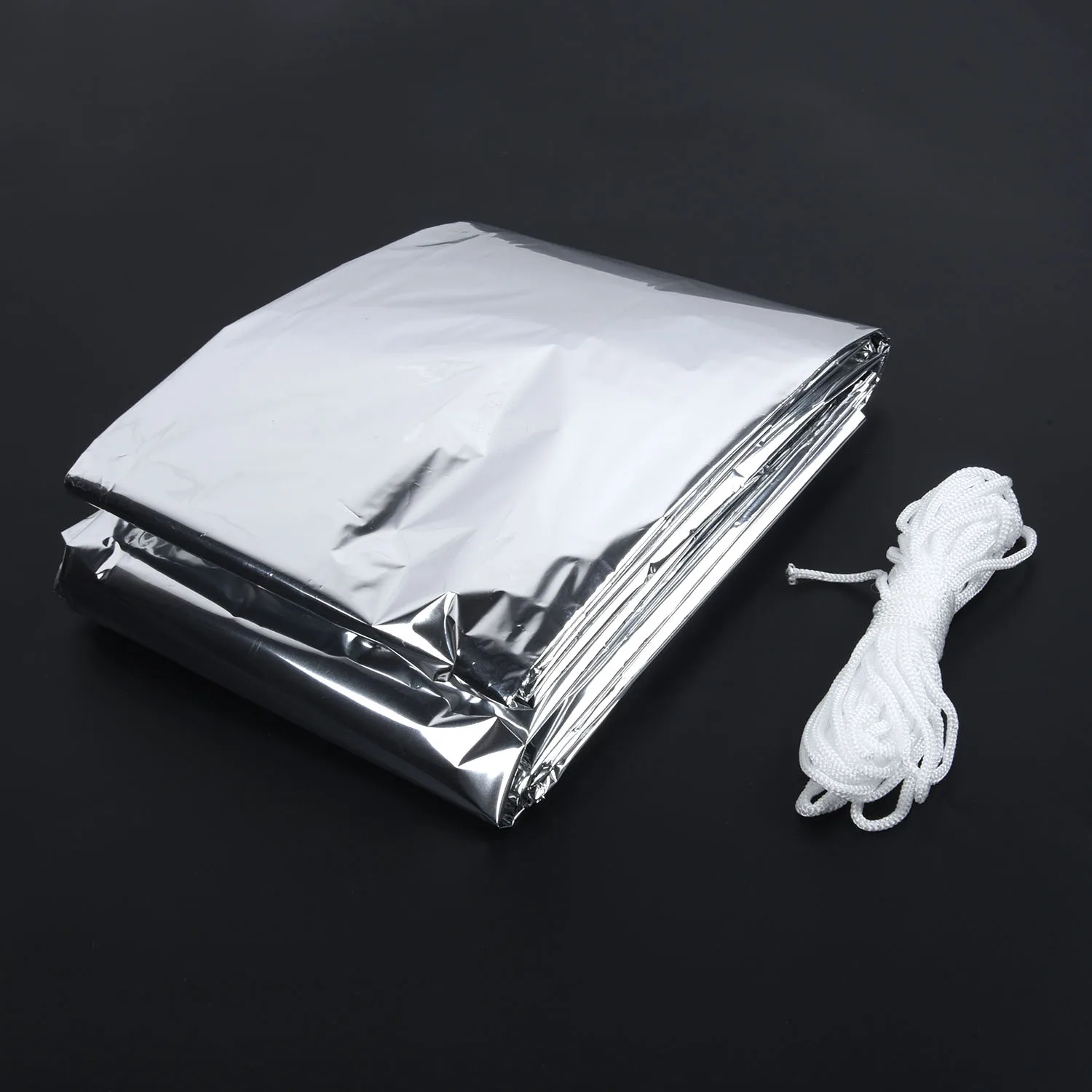 Folding Outdoor Tent Blanket Sleeping Bag Survival Camping Shelter Silver
