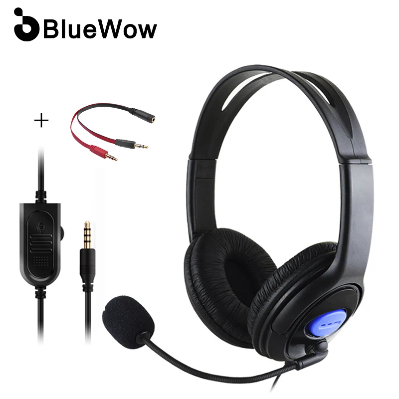BlueWow B030 Wired Gaming Headset Over Ear Headphones Stereo Sound Built in Microphone Support Aux For Kids Online Learning