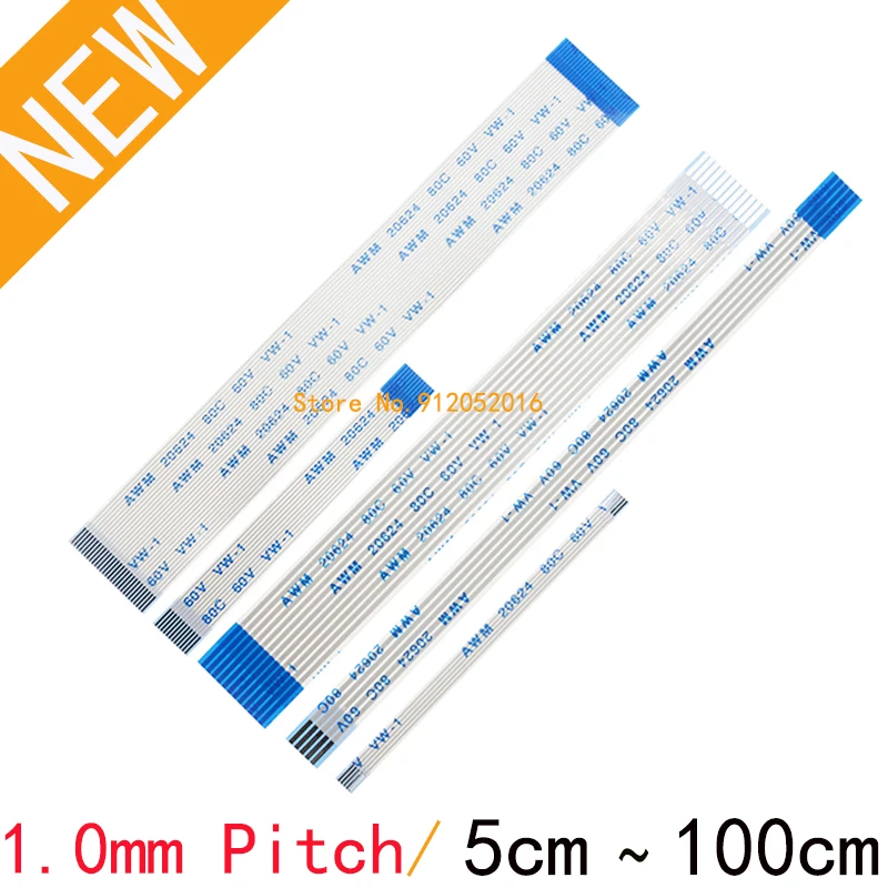 1.0mm Fpc Ffc Flexible Flat Cable Awm 20624 80c 60v Vw1 50/100/150/200
