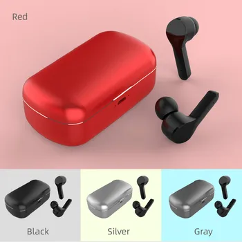 

New TWS Bluetooth 5.0 Earphone Stereo Sports Noise Reduction ture Wireless touch control Earphone With Metal Charging Box