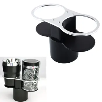 

Auto Double Wedge Dual Drink Cup Holder Black Between Seat Stand Deluxe