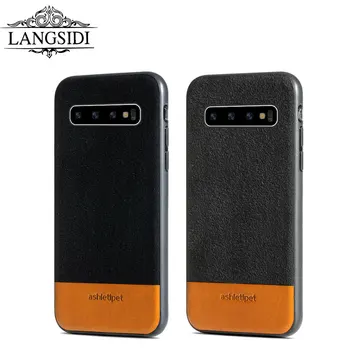 

2019 New Cowhide Leather phone case For Samsung Galaxy S10 Lite Cover soft black tpu phone case For Samsung S8 Plus S7/S7 Edge