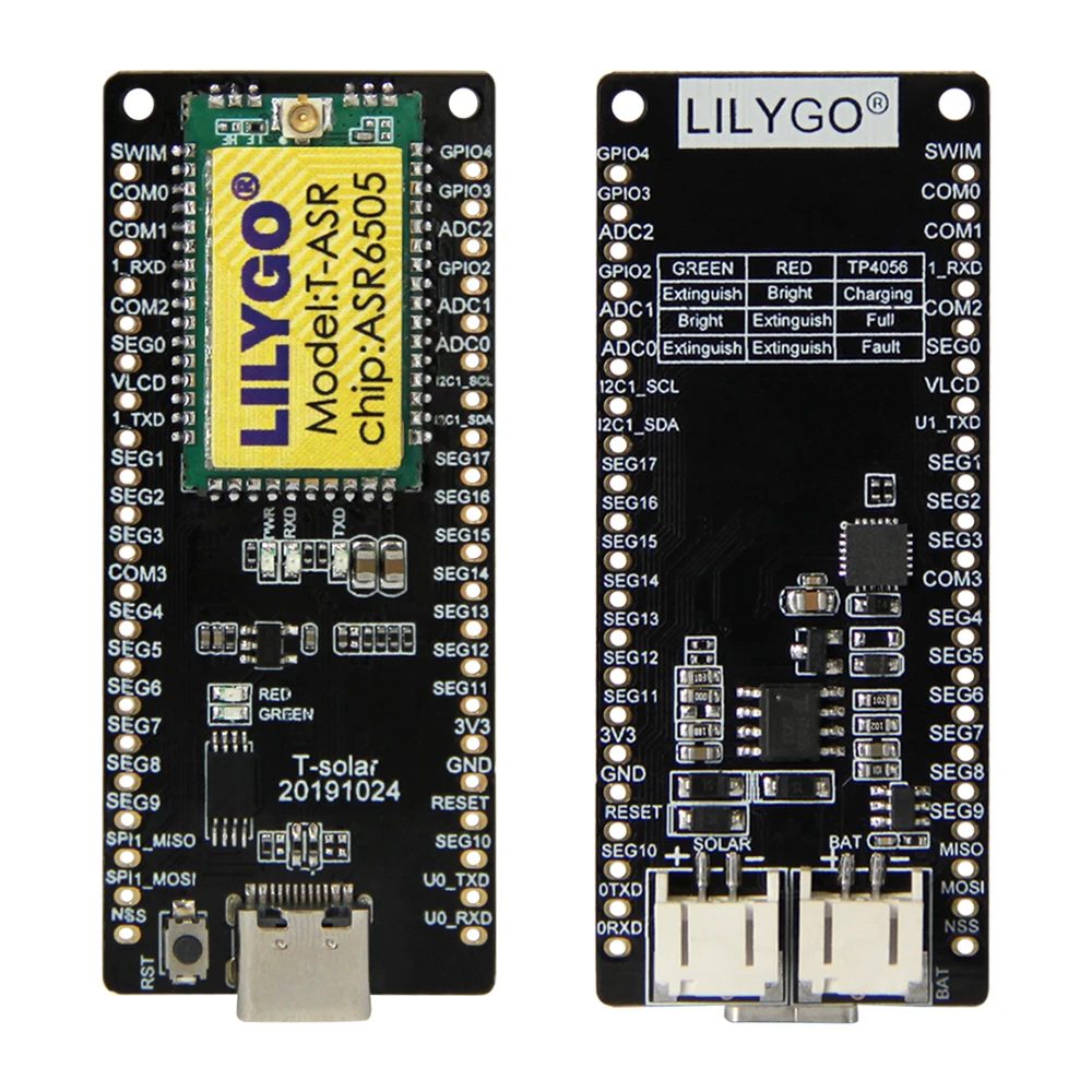 LILYGO®Плата для разработки солнечной энергии TTGO T-Solar 433/868/915 МГц STM8L152 CPU SX1262 Lora с