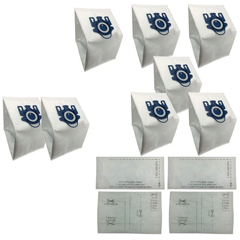 

8 Vacuum Dust Bags Type GN & 4 Filters Compatible with Miele Complete C3, C2,C1 and AirClean 3D Efficiency Canister Bag