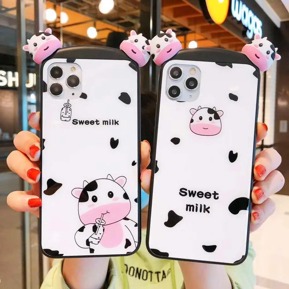Закаленное стекло чехол для iphone 11 X XR XS Pro Max мультяшный медведь телефона SE 8 7 Plus 2020