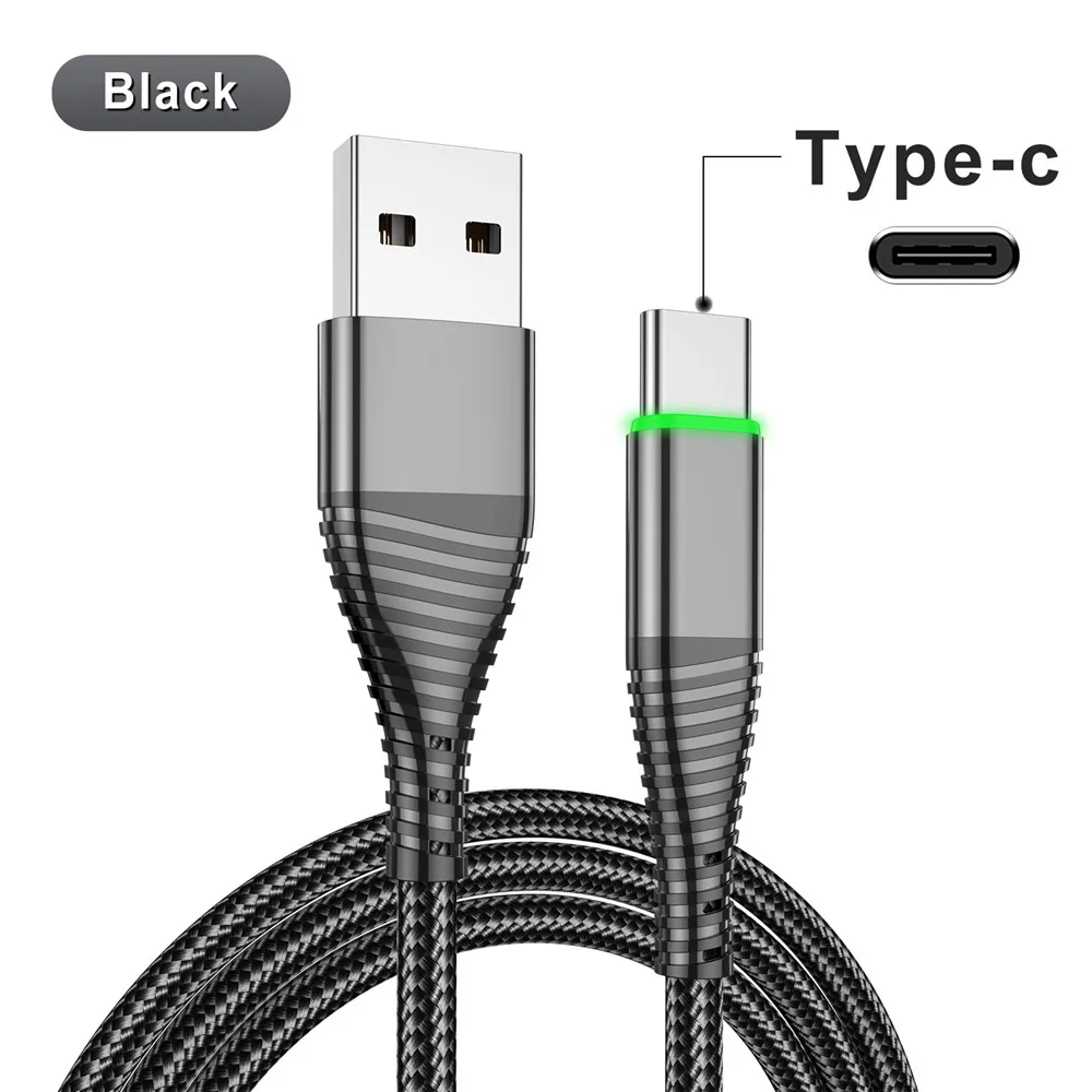 apple iphone charger cord LED 3A USB Type C Cable Fast Charge Wire Mobile Phone for Huawei P40 Nava 4 Honor Magic V40 Data USB-C Cable Charger Cord Type C android charger type Cables