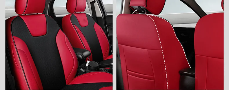 Чехлы для автомобильных сидений кожаные для Ford Edge Focus авто товары автокресла внимание бежевый черный красный аксессуары наклейка на автомобиль