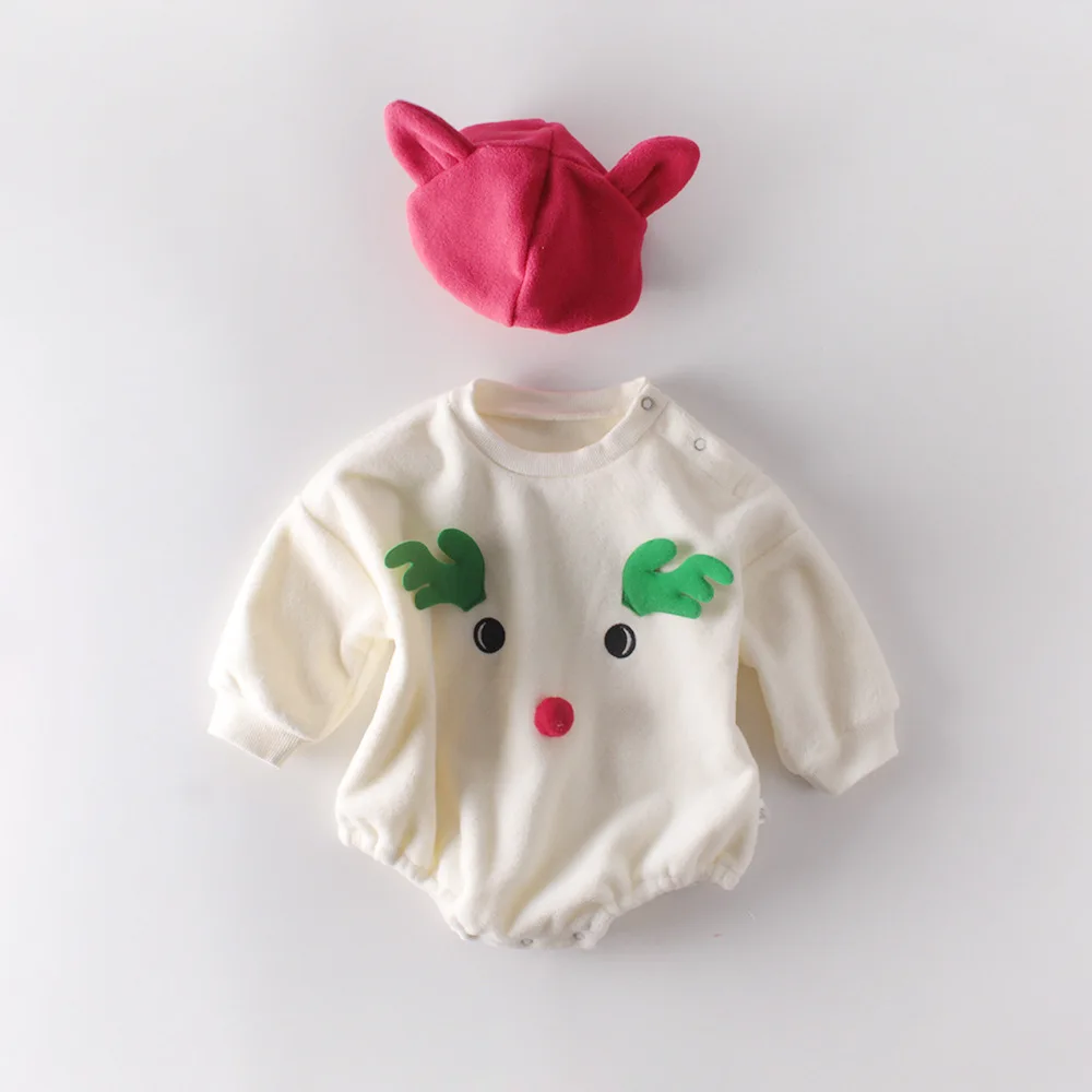 Koodykids/Зимние Боди для маленьких девочек, мягкие плюшевые бархатные теплые комбинезоны с шапочкой, модные зимние комбинезоны для маленьких мальчиков возрастом до 2 лет